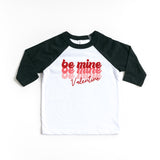 Be Mine Retro Valentine Repeated Type Design Toddler Raglan