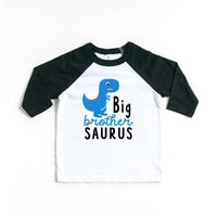 Big Brother Saurus Blue Dinosaur Boy Toddler Raglan