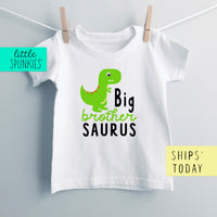 Big Brother Saurus Green Dinosaur Boy Toddler & Youth T-Shirt