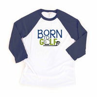 Born to Golf Toddler Sports Themed Baseball Raglan Tee