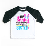 The Bunny Promoted Me to Big Sister Cute Toddler Girl Easter Raglan Shirt