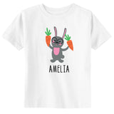 Personalized Bunny With Carrots Name Toddler T-Shirt