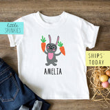 Personalized Bunny With Carrots Name Toddler T-Shirt
