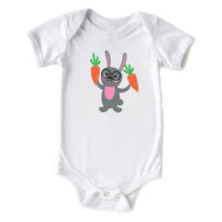 Bunny With Carrots Cute Baby Easter Onesie