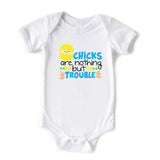 Chicks Are Nothing But Trouble Cute Baby Easter Onesie