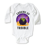 Cooking Up Trouble Halloween Cute Baby Witch Unisex Onesie