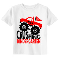 Crushing Kindergarten Toddler & Youth Back to School Monster Truck T-Shirt