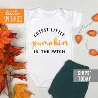 Cutest Little Pumpkin Halloween Cute Fall Baby Unisex Onesie