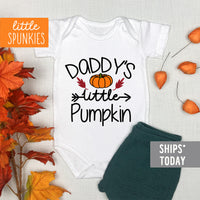 Daddy's Little Pumpkin Halloween Cute Fall Baby Unisex Onesie