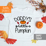 Daddy's Little Pumpkin Toddler Youth Halloween Kids Shirt