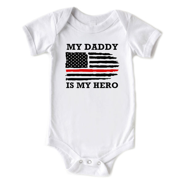 Daddy is My Hero Firefighter Father's Day Baby Onesie