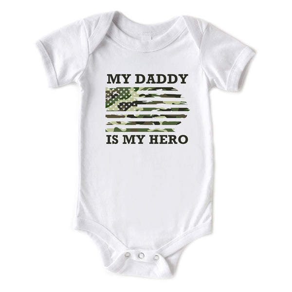 Daddy is My Hero Military Father's Day Baby Onesie