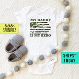 Daddy is My Hero Military Father's Day Baby Onesie