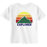 Explorer with Mountains Toddler Youth Summer Shirt