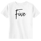 Five Birthday Girl Toddler & Youth T-Shirt HANDWRITTEN