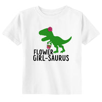Flower Girl Saurus Toddler Youth Wedding Dinosaur T-Shirt