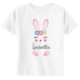 Personalized Girl Bunny With Name Toddler & Youth Easter T-Shirt