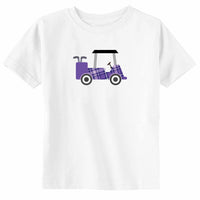 Plaid Golf Cart (PURPLE) Fun Sports Toddler & Youth Golf T-Shirt