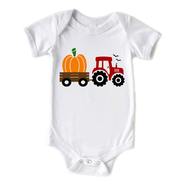 Halloween Tractor Cute Farm Pumpkin Baby Unisex Onesie