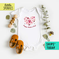 Happy Mothers Day (HEART) Cute Baby Onesie