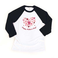Happy Mothers Day HEART Toddler Mother's Day Raglan Shirt