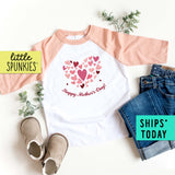 Happy Mothers Day HEART Toddler Mother's Day Raglan Shirt
