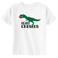 Heart Crusher Dinosaur Valentines Day Toddler T-Shirt