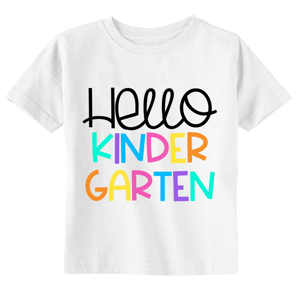 Hello Kindergarten COLORFUL Toddler & Youth Back to School T-Shirt