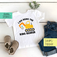I Dig Being the Ring Bearer Boy Toddler Youth Wedding Excavator T-Shirt