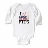 I Pitch The Best Fits Baseball Sports Themed Baby Onesie