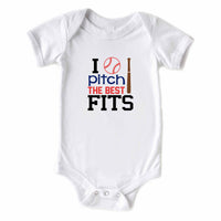 I Pitch The Best Fits Baseball Sports Themed Baby Onesie