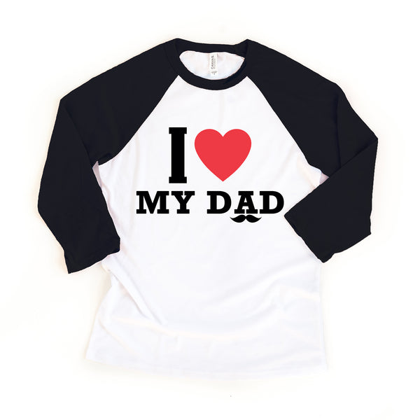 I (HEART) My Dad Father's Day Toddler Raglan Tee