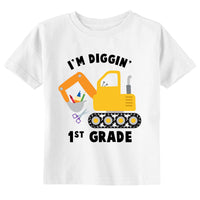 I'm Diggin 1st Grade Youth Back to School Excavator T-Shirt