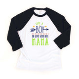 Just A Boy in Love With Her Mama Toddler Mother's Day Raglan Shirt