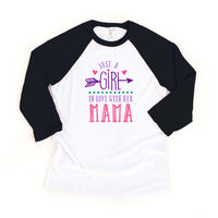 Just A Girl in Love With Her Mama Toddler Mother's Day Raglan Shirt