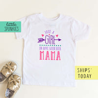 Just A Girl in Love With Her Mama Toddler & Youth Mother's Day T-Shirt