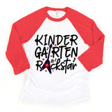 Kindergarten Rockstar Toddler Youth Back to School Raglan Tee