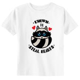 Known to Steal Hearts Cute Raccoon Valentines Day Toddler T-Shirt