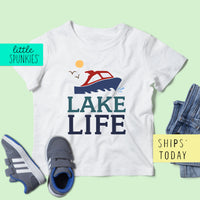 Lake Life with Boat Toddler Youth Summer Shirt