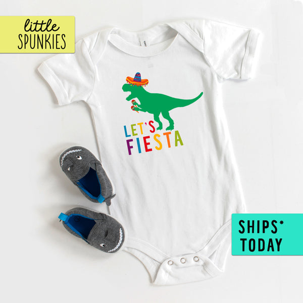 Let's Fiesta T-Rex Cute Baby Cinco De Mayo Onesie