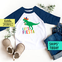 Let's Fiesta T-Rex Toddler Cinco De Mayo Raglan Tee