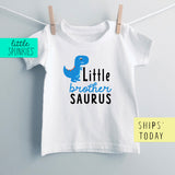 Little Brother Saurus Blue Dinosaur Toddler & Youth Boy T-Shirt