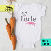 Little Bunny Cute Baby Girl Reveal Easter Onesie