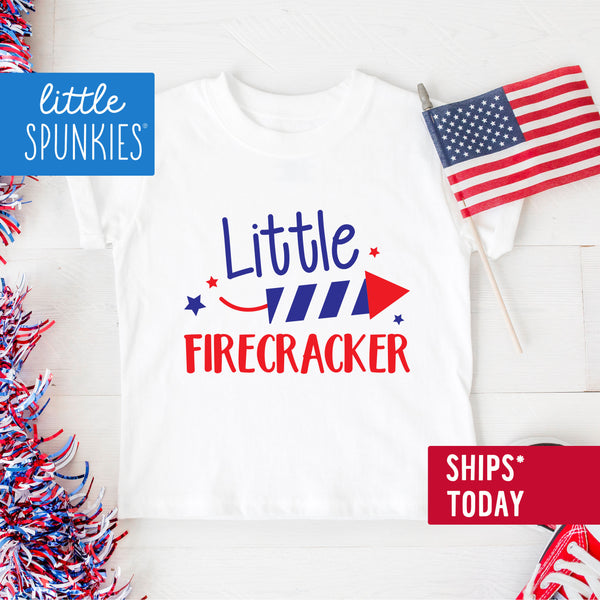 Little Firecracker Toddler Youth 4th of July Shirt