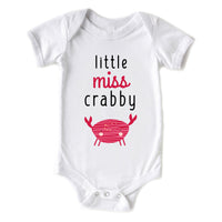 Little Miss Crabby Summer Baby Girl Beach Onesie