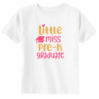 Little Miss Pre-K Graduate Toddler Youth School Graduation Girl T-Shirt