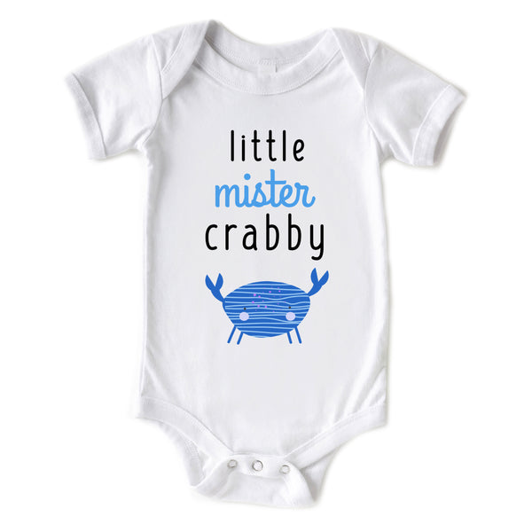 Little Mister Crabby Summer Baby Boy Beach Onesie