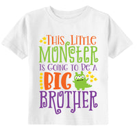 Little Monster BIG BRO Toddler Youth Halloween Kids Brother Shirt