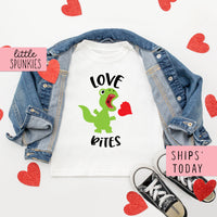 Love Bites Cute Valentines Day Dinosaur Toddler T-Shirt