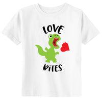 Love Bites Cute Valentines Day Dinosaur Toddler T-Shirt